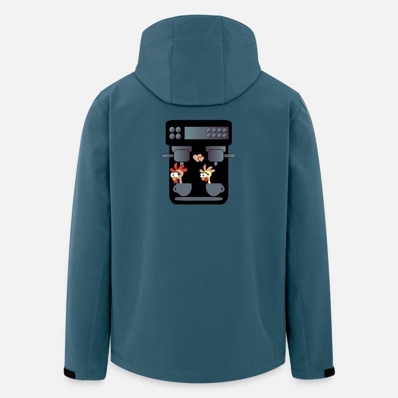 DRÔLE DE POULETS CAFETIÈRE CAFÉ - Veste softshell homme en polyester recyclé Stanley/Stella - bleu pétrole foncé