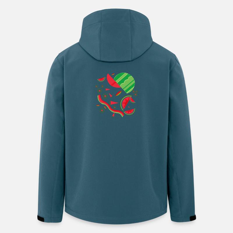 Abstrakte Wassermelonen-Design - Recycelte Männer Softshell-Jacke von Stanley/Stella - Dunkles Petrol