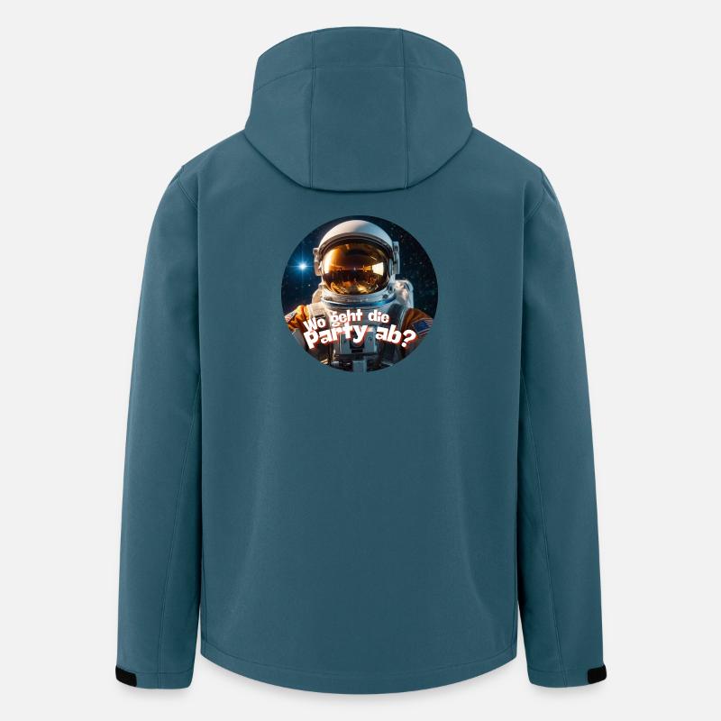 Weltraum-Partyfrage mit Astronaut - Recycelte Männer Softshell-Jacke von Stanley/Stella - Dunkles Petrol