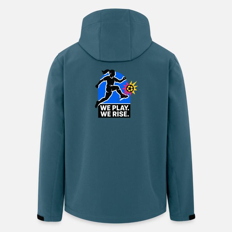 Nous jouons. Nous nous levons. - Veste softshell homme en polyester recyclé Stanley/Stella - bleu pétrole foncé