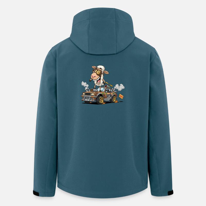 Lama Racer mit Steampunk Ausrüstung - Recycelte Männer Softshell-Jacke von Stanley/Stella - Dunkles Petrol