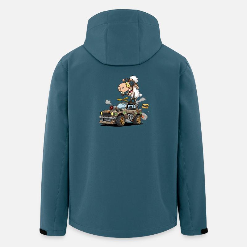 Skurrile Schafe, die brüllen - Recycelte Männer Softshell-Jacke von Stanley/Stella - Dunkles Petrol