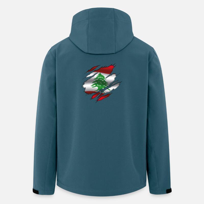 Flagge des Libanon - Zerrissene Flagge - Recycelte Männer Softshell-Jacke von Stanley/Stella - Dunkles Petrol