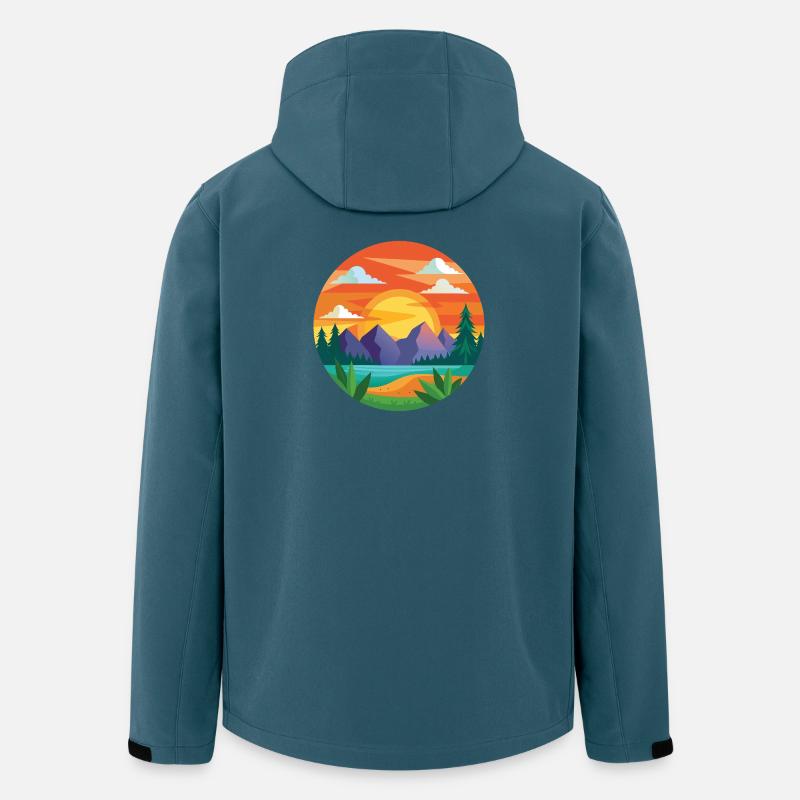 Bunte Berge - Recycelte Männer Softshell-Jacke von Stanley/Stella - Dunkles Petrol