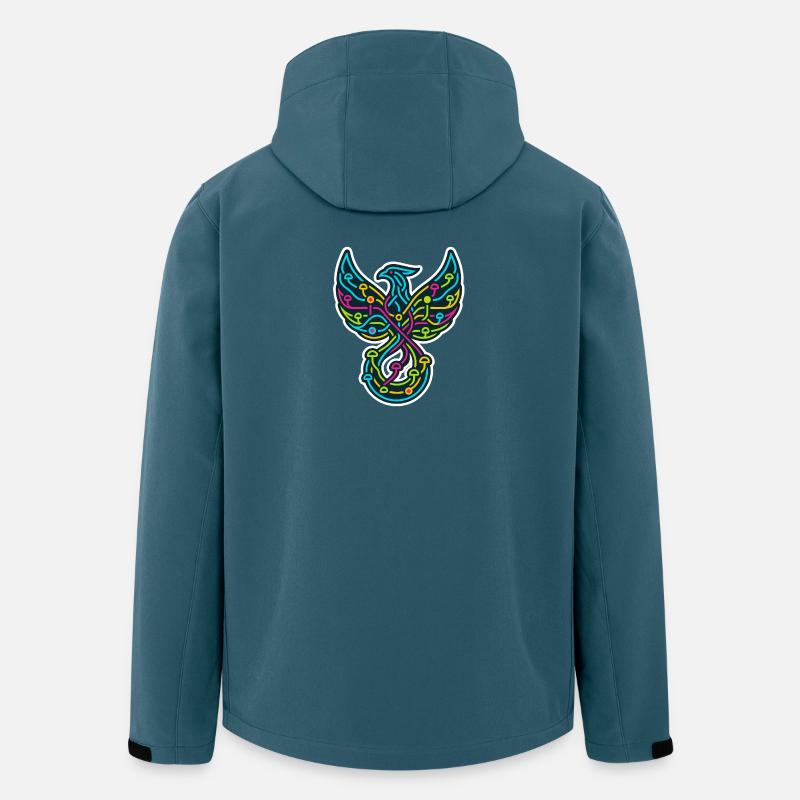 Cyber-Phönix – Schaltkreis - Recycelte Männer Softshell-Jacke von Stanley/Stella - Dunkles Petrol