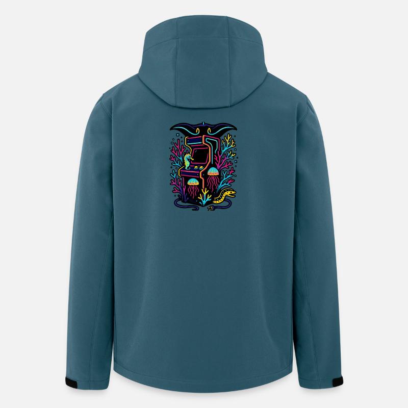 Neon-Arcade im Riff - Recycelte Männer Softshell-Jacke von Stanley/Stella - Dunkles Petrol