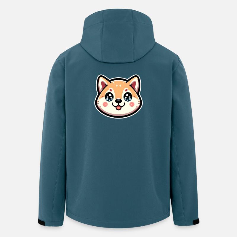 Chibi Joy Hund mit Sternaugen - Recycelte Männer Softshell-Jacke von Stanley/Stella - Dunkles Petrol
