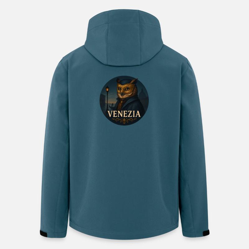 Eule – Venedig Maskenball Souvenir Design - Recycelte Männer Softshell-Jacke von Stanley/Stella - Dunkles Petrol