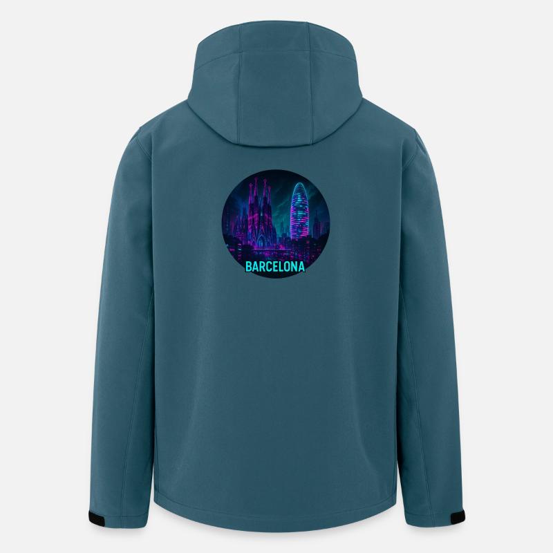 Barcelona Souvenir Cyberpunk - Recycelte Männer Softshell-Jacke von Stanley/Stella - Dunkles Petrol