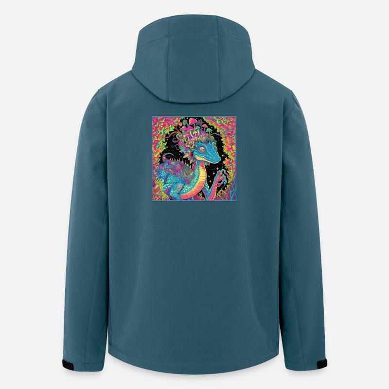 Psychedelischer Walddrache Illustration - Recycelte Männer Softshell-Jacke von Stanley/Stella - Dunkles Petrol