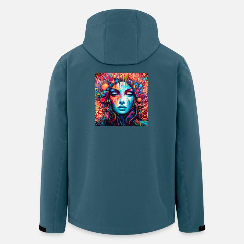Psychedelisches Märchen-Porträt - Recycelte Männer Softshell-Jacke von Stanley/Stella - Dunkles Petrol