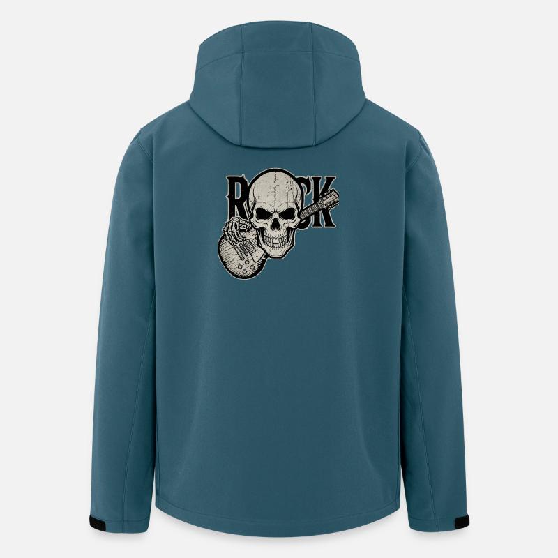Totenkopf Gitarre Rock Design - Recycelte Männer Softshell-Jacke von Stanley/Stella - Dunkles Petrol
