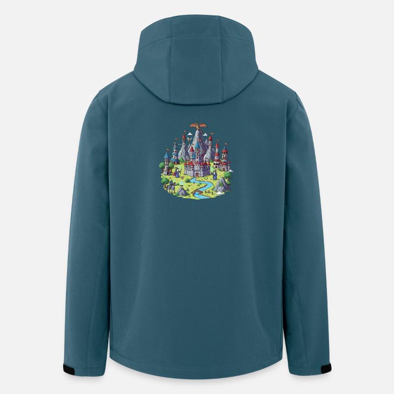 Mittelalterliche Zauberschloss Illustration - Recycelte Männer Softshell-Jacke von Stanley/Stella - Dunkles Petrol