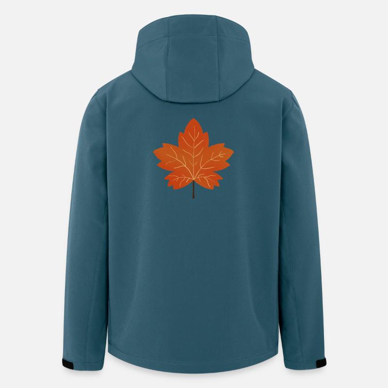 Herbst Ahornblatt Illustration - Recycelte Männer Softshell-Jacke von Stanley/Stella - Dunkles Petrol