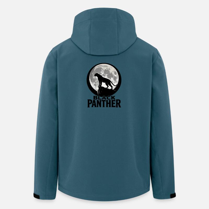Silhouette de Panthère sous Pleine Lune - Veste softshell homme en polyester recyclé Stanley/Stella - bleu pétrole foncé