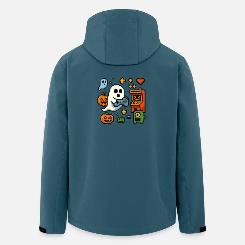 Pixel Ghost Gaming Retro Design - Recycelte Männer Softshell-Jacke von Stanley/Stella - Dunkles Petrol