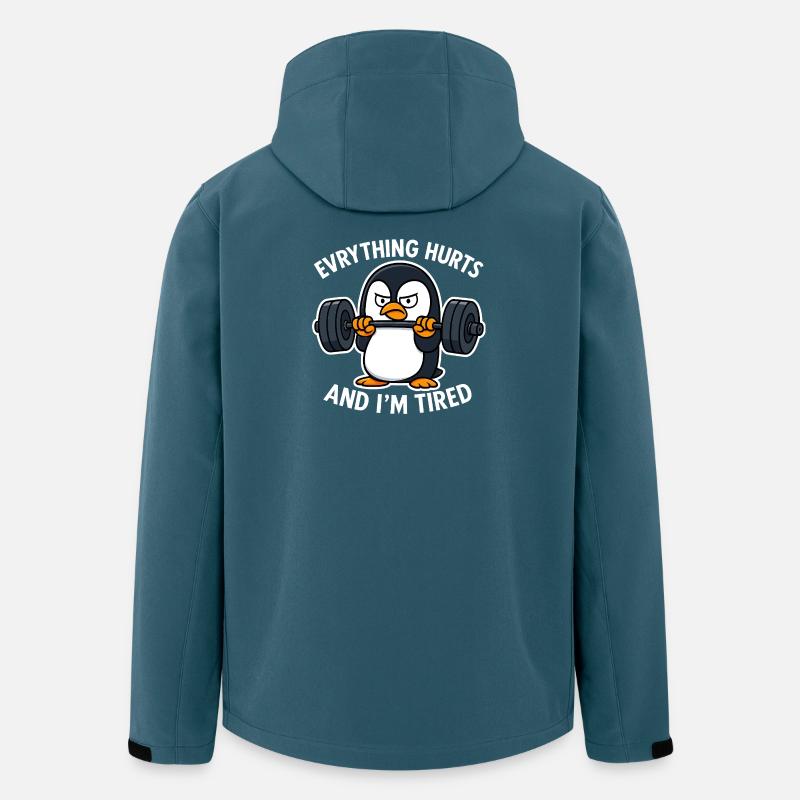 Mürrischer Pinguin stemmt Gewichte - Recycelte Männer Softshell-Jacke von Stanley/Stella - Dunkles Petrol