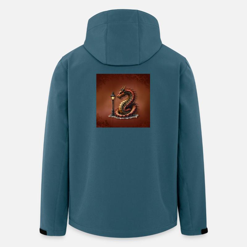 Steampunk-Drache mit Laternenpfahl - Recycelte Männer Softshell-Jacke von Stanley/Stella - Dunkles Petrol