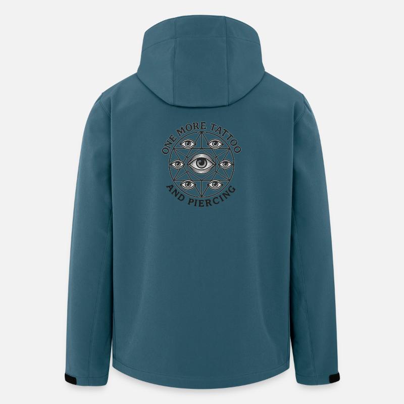 Allsehendes Kreis Tattoo - Recycelte Männer Softshell-Jacke von Stanley/Stella - Dunkles Petrol