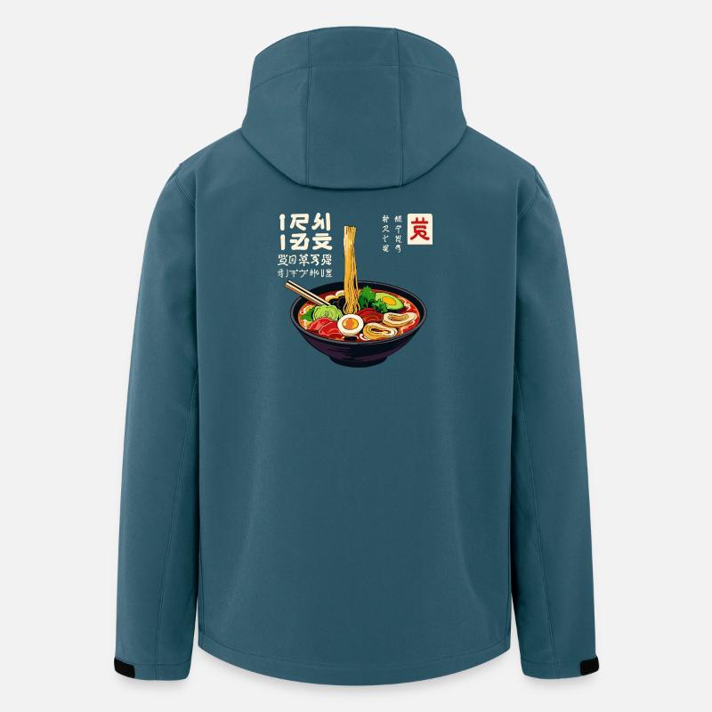 Bunte Ramen Schüssel Illustration - Recycelte Männer Softshell-Jacke von Stanley/Stella - Dunkles Petrol