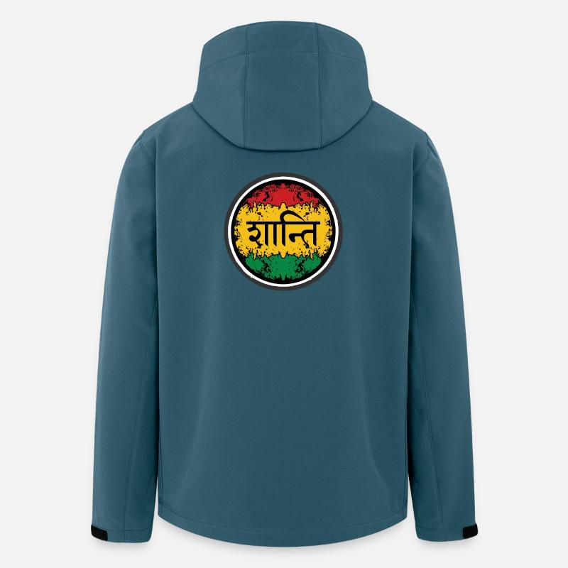 Frieden auf Reggaesymbol - Recycelte Männer Softshell-Jacke von Stanley/Stella - Dunkles Petrol