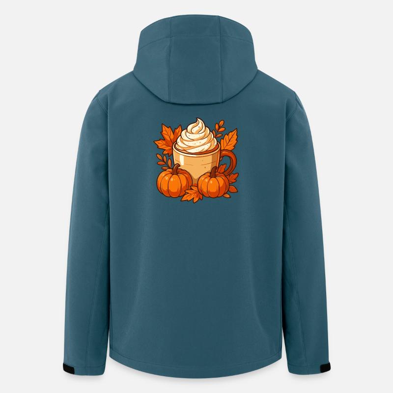 Herbst Kürbis Gewürz Becher Design - Recycelte Männer Softshell-Jacke von Stanley/Stella - Dunkles Petrol