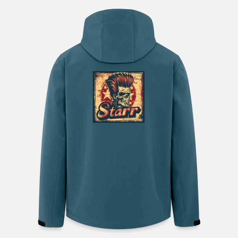 Punkrock-Stil Schädel Illustration - Recycelte Männer Softshell-Jacke von Stanley/Stella - Dunkles Petrol