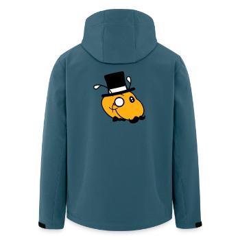 Raupe Sir Herr reich Monokel Brille Zylinder Hut - Recycelte Männer Softshell-Jacke von Stanley/Stella - Dunkles Petrol - Hinten - AI Model Male 185 light (185cm)