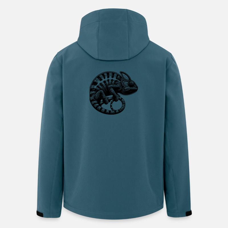 Jungle Reptile Chamäleon Tattoo - Recycelte Männer Softshell-Jacke von Stanley/Stella - Dunkles Petrol