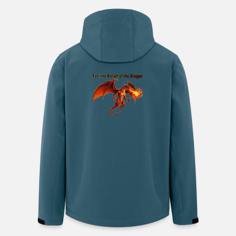 Feuriger Drache Atemzug Design - Recycelte Männer Softshell-Jacke von Stanley/Stella - Dunkles Petrol