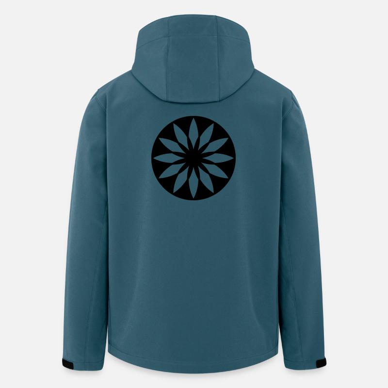 Floraison stellaire – Crop Circle Mandala - Veste softshell homme en polyester recyclé Stanley/Stella - bleu pétrole foncé