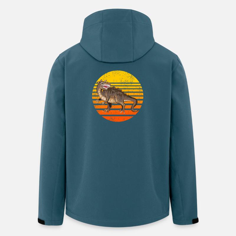 Dinosaurier Sonnenuntergang Design - Recycelte Männer Softshell-Jacke von Stanley/Stella - Dunkles Petrol