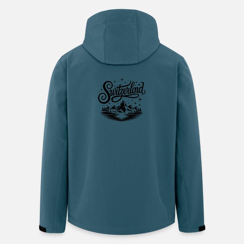 Schweiz - Souvenir Design - Recycelte Männer Softshell-Jacke von Stanley/Stella - Dunkles Petrol