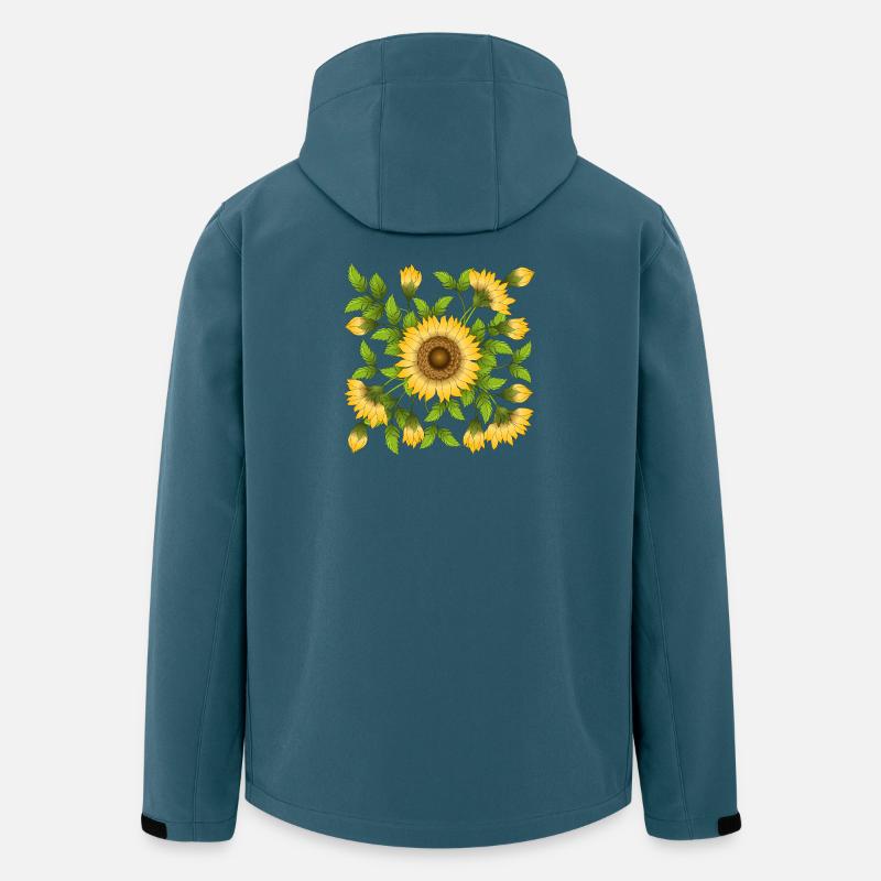 Blumen - Recycelte Männer Softshell-Jacke von Stanley/Stella - Dunkles Petrol