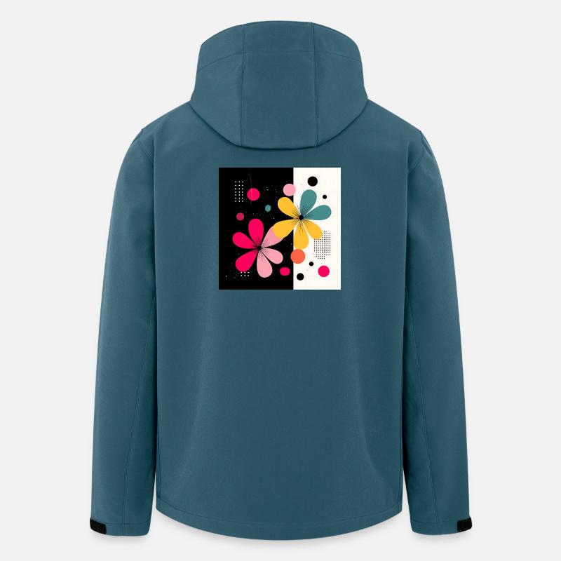 Abstrakte Blumen in modernem Kontrast - Recycelte Männer Softshell-Jacke von Stanley/Stella - Dunkles Petrol