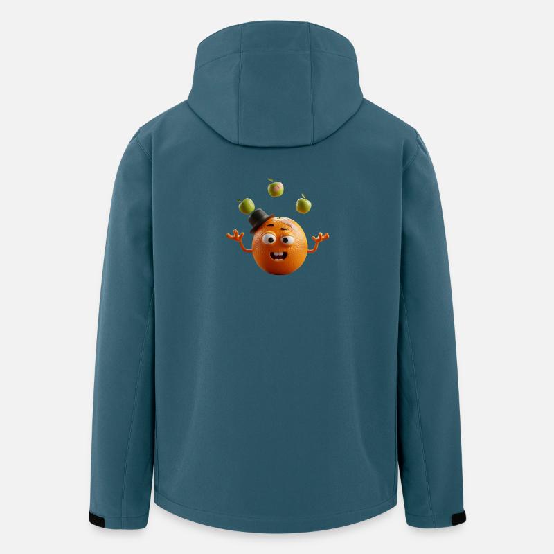 Verspieltes Orange - Recycelte Männer Softshell-Jacke von Stanley/Stella - Dunkles Petrol
