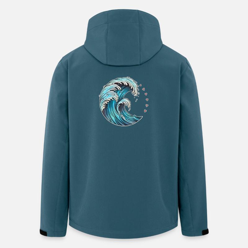 Dynamische Wellenkunst Illustration - Recycelte Männer Softshell-Jacke von Stanley/Stella - Dunkles Petrol