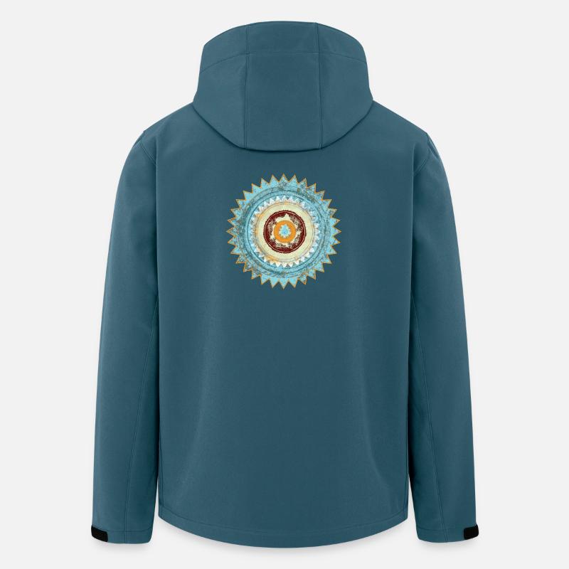 Conception abstraite du mandala zen - Veste softshell homme en polyester recyclé Stanley/Stella - bleu pétrole foncé