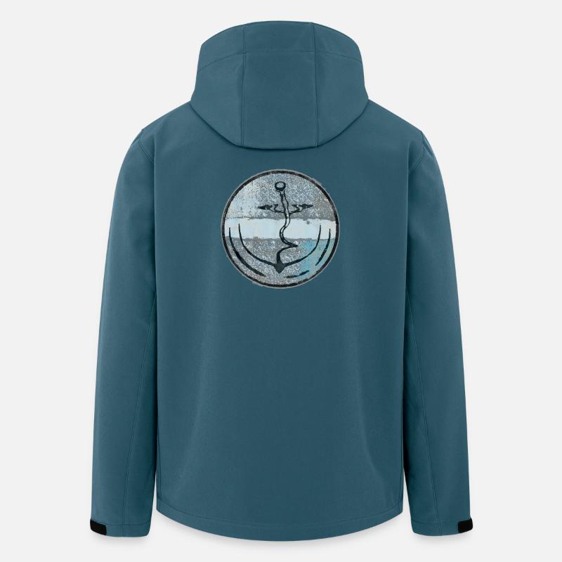 Illustration d'ancre abstraite - Veste softshell homme en polyester recyclé Stanley/Stella - bleu pétrole foncé