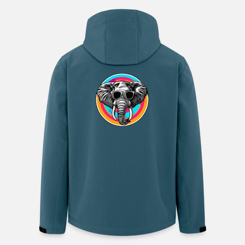  Elefant mit Sonnenbrille - Recycelte Männer Softshell-Jacke von Stanley/Stella - Dunkles Petrol