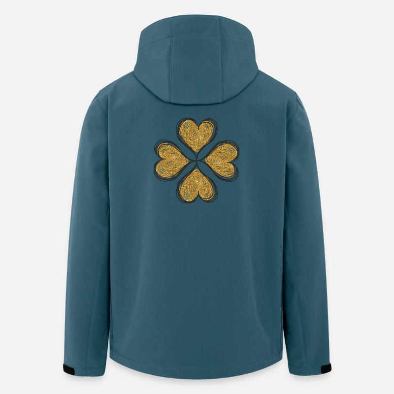 Klee liebt Gold - Recycelte Männer Softshell-Jacke von Stanley/Stella - Dunkles Petrol