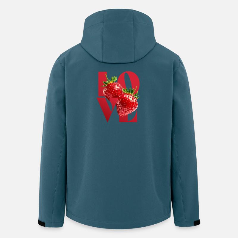 Erdbeere Liebe Illustration - Recycelte Männer Softshell-Jacke von Stanley/Stella - Dunkles Petrol