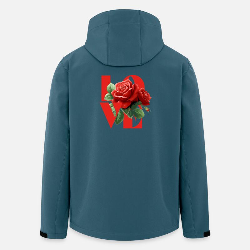 Romantisches Rosen-Liebes-Design - Recycelte Männer Softshell-Jacke von Stanley/Stella - Dunkles Petrol