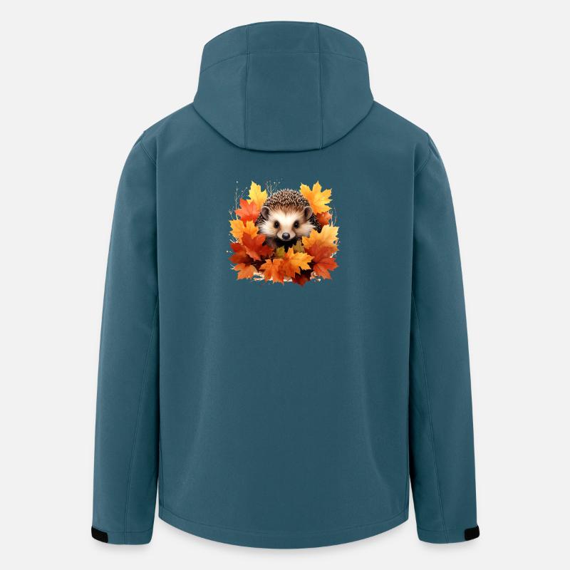 Hérisson d'automne dans les feuilles - Veste softshell homme en polyester recyclé Stanley/Stella - bleu pétrole foncé