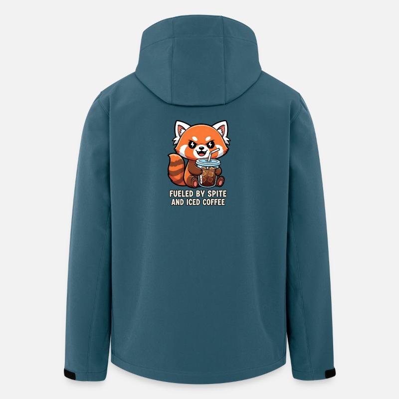 Effronté raton laveur café Meme Design - Veste softshell homme en polyester recyclé Stanley/Stella - bleu pétrole foncé