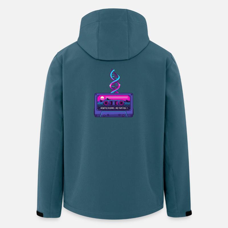 Neon Retro Kassette DNA Kunst - Recycelte Männer Softshell-Jacke von Stanley/Stella - Dunkles Petrol