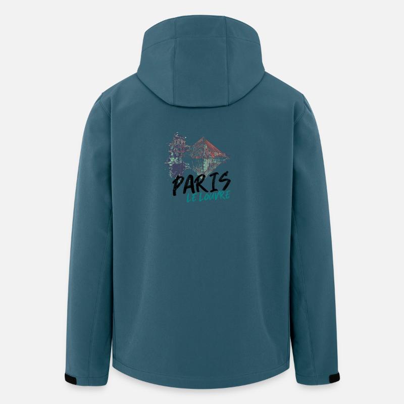Paris Louvre Icône Architecturale Pyramide  - Veste softshell homme en polyester recyclé Stanley/Stella - bleu pétrole foncé