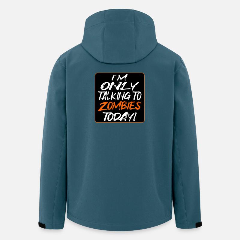 Halloween-Zitat Zombies Talk - Recycelte Männer Softshell-Jacke von Stanley/Stella - Dunkles Petrol