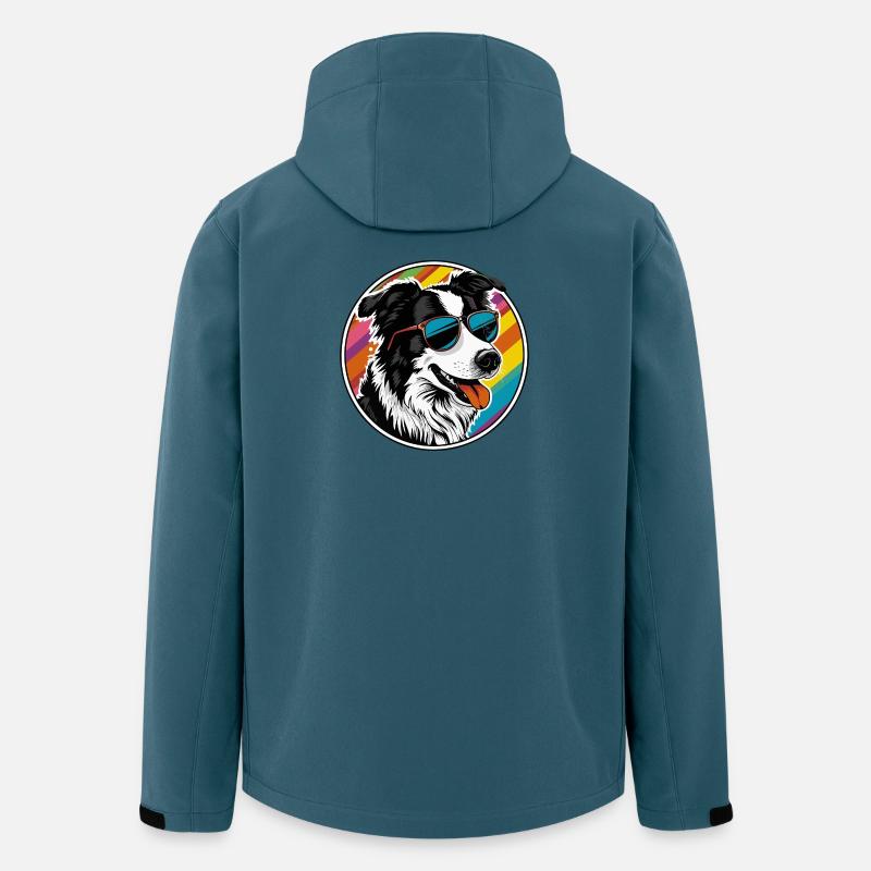 Cooler Hund mit Sonnenbrille - Recycelte Männer Softshell-Jacke von Stanley/Stella - Dunkles Petrol