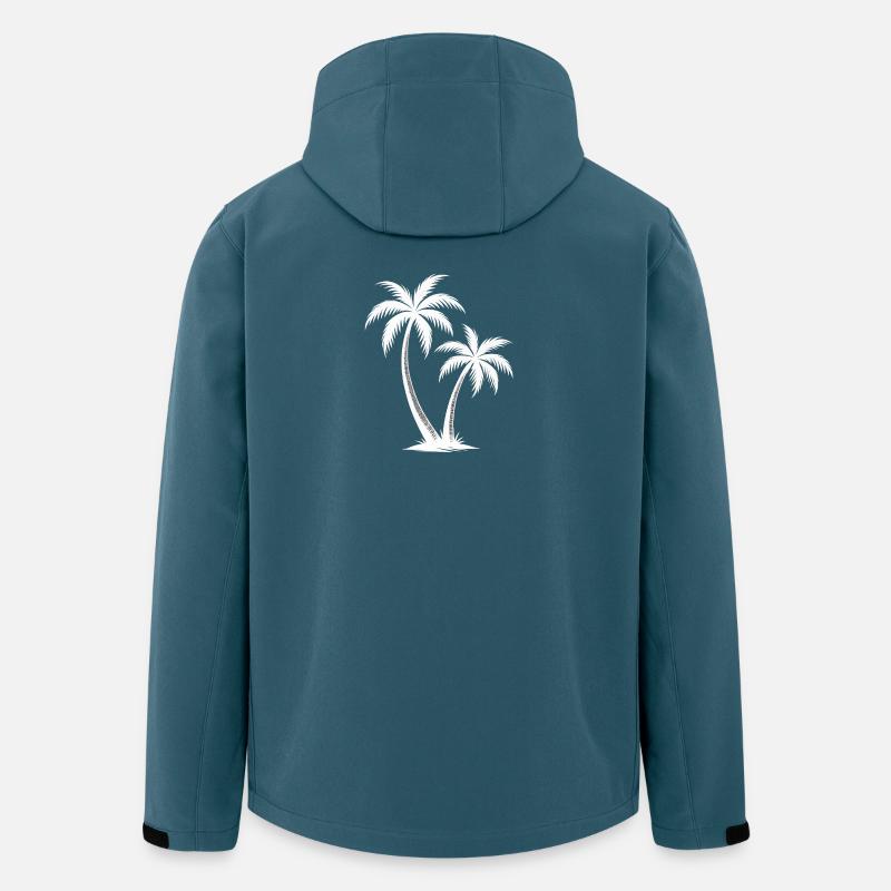 Leuchtende Palmen Silhouette - Recycelte Männer Softshell-Jacke von Stanley/Stella - Dunkles Petrol